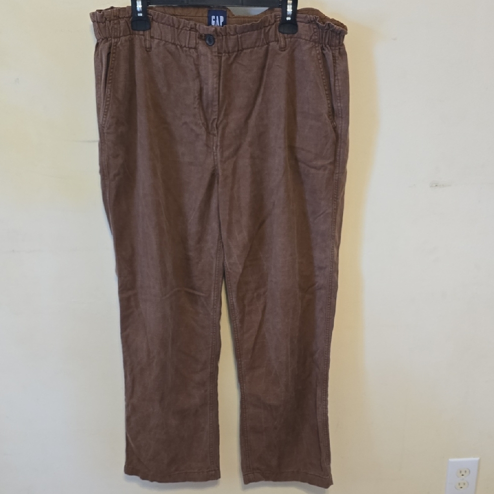 GAP Men's Tan Cotton Chinos with Elastic Waist